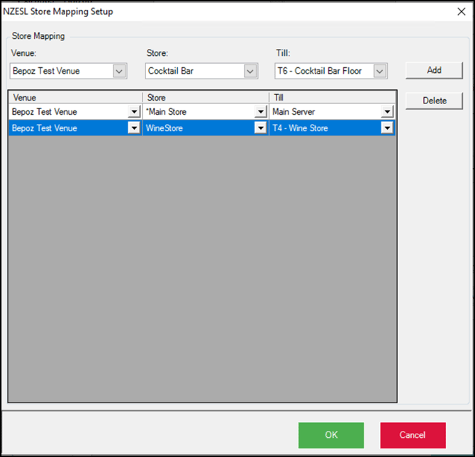 NZESL Store Mapping Configuration